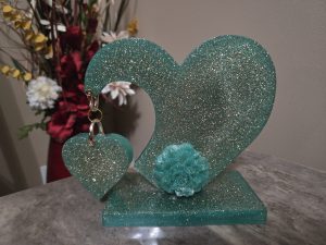 Greenish Glitter heart