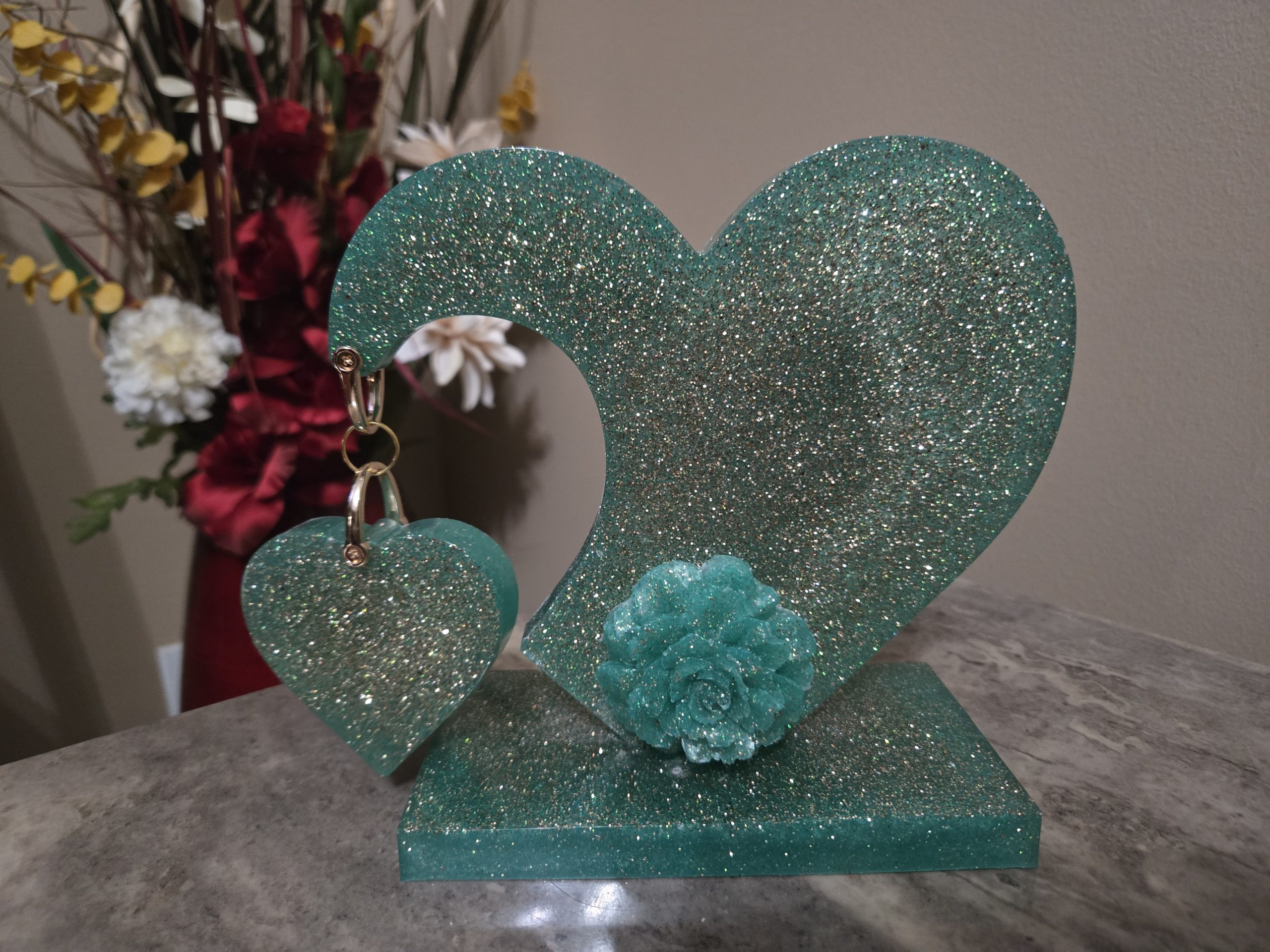 Greenish Glitter heart