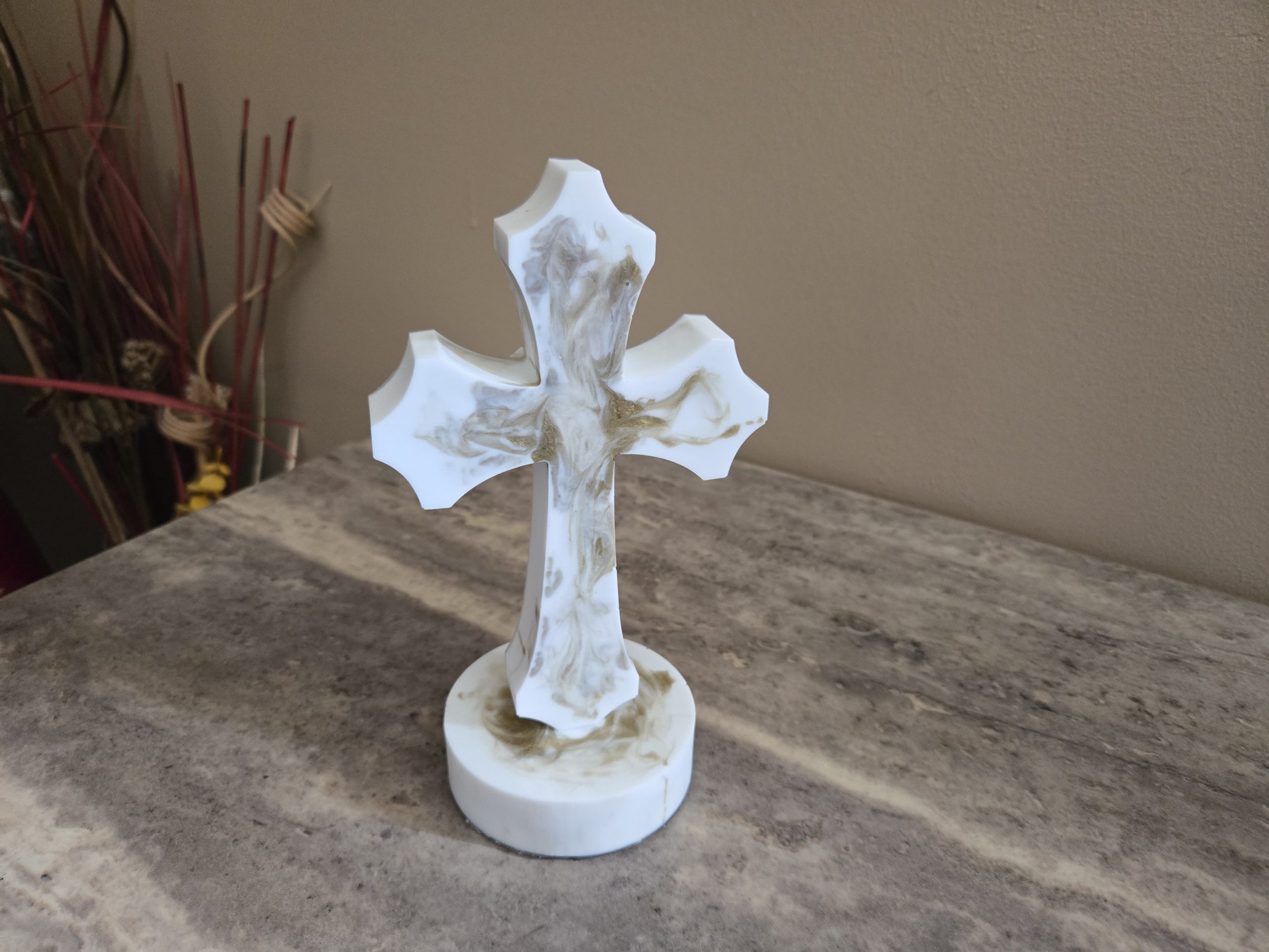 Gold and White Cross