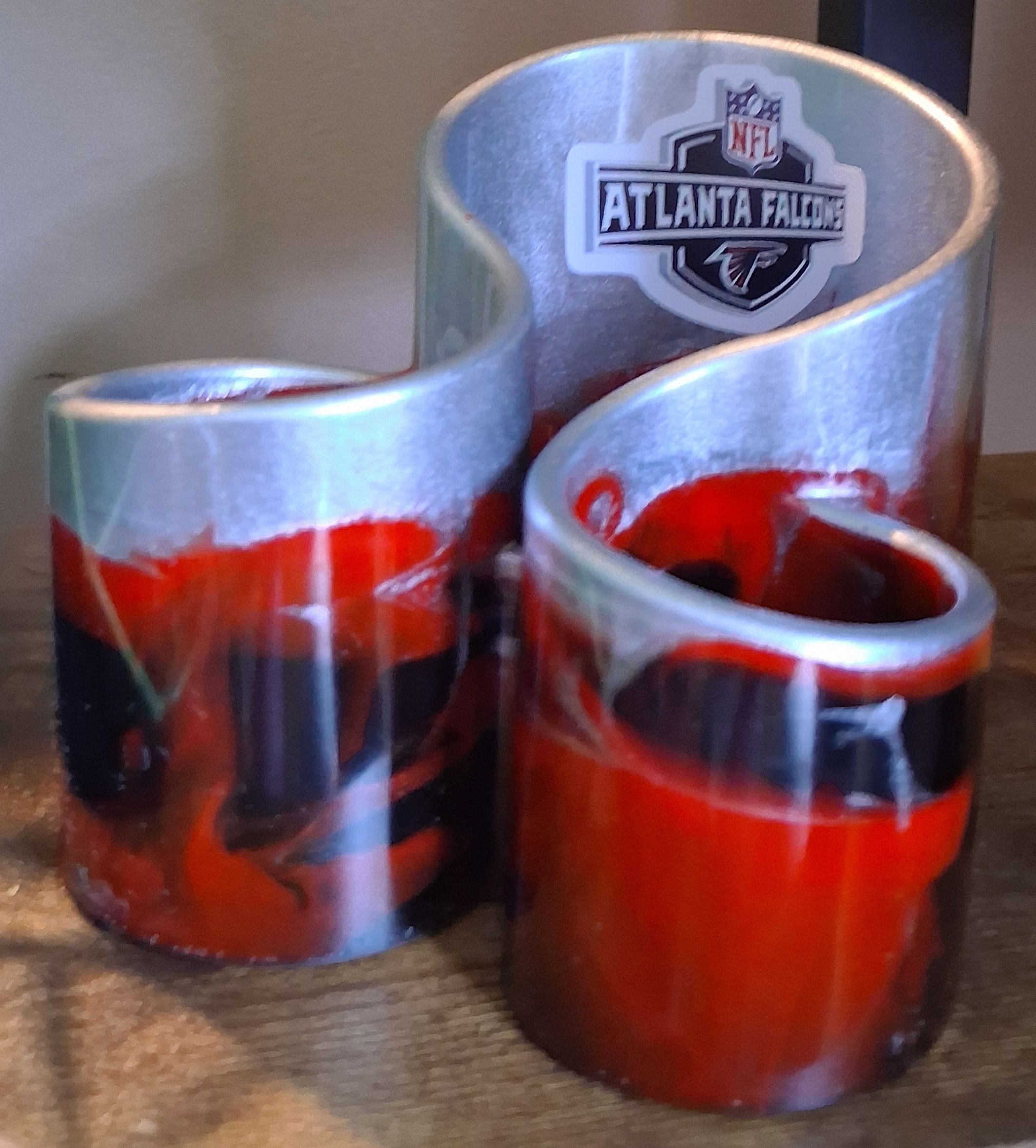 Red-Black-Silver Pen Pencil Holder
