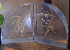 Clear and Gold Bookends
